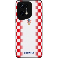 OPPO Find X5 Pro Case Hülle - Silikon schwarz Kroatien 2026 personalisierbares Fussballtrikot