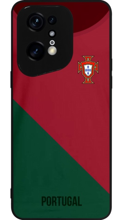 OPPO Find X5 Pro Case Hülle - Silikon schwarz Fussballtrikot Portugal2022
