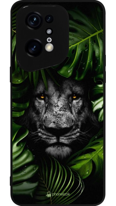 OPPO Find X5 Pro Case Hülle - Silikon schwarz Forest Lion
