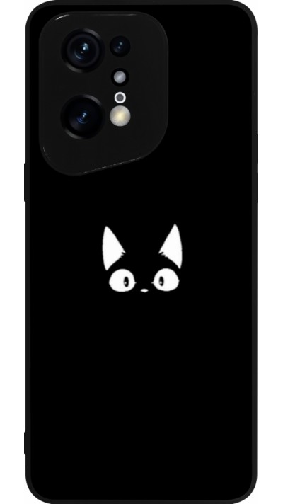 OPPO Find X5 Pro Case Hülle - Silikon schwarz Funny cat on black