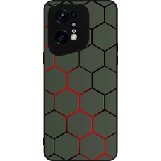OPPO Find X5 Pro Case Hülle - Silikon schwarz Geometric Line red