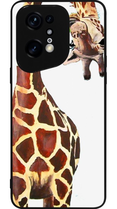 OPPO Find X5 Pro Case Hülle - Silikon schwarz Giraffe Fit