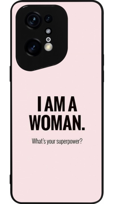 OPPO Find X5 Pro Case Hülle - Silikon schwarz I am a woman