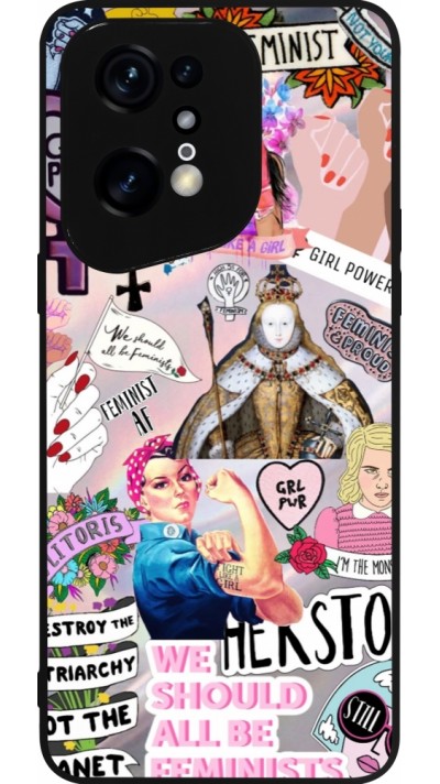OPPO Find X5 Pro Case Hülle - Silikon schwarz Girl Power Collage