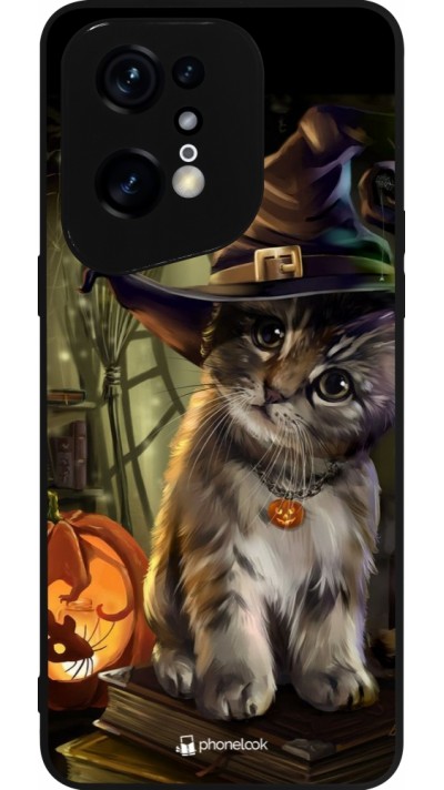 OPPO Find X5 Pro Case Hülle - Silikon schwarz Halloween 21 Witch cat