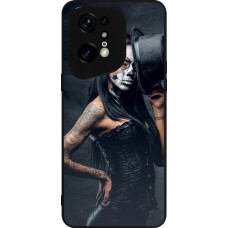 OPPO Find X5 Pro Case Hülle - Silikon schwarz Halloween 22 Tattooed Girl