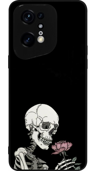OPPO Find X5 Pro Case Hülle - Silikon schwarz Halloween 2023 rose and skeleton
