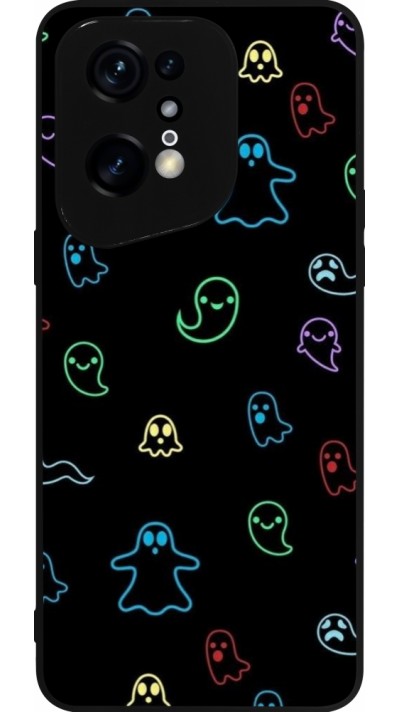 OPPO Find X5 Pro Case Hülle - Silikon schwarz Halloween 2024 colorful ghosts