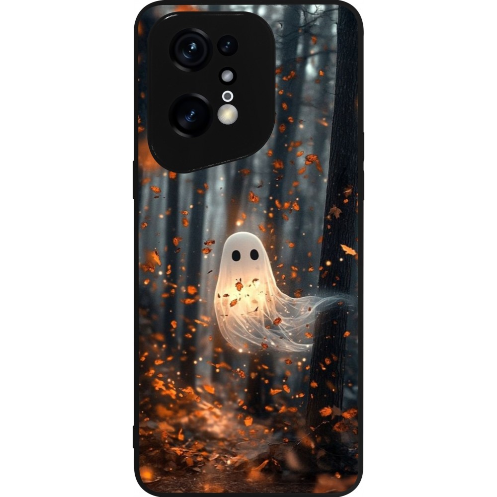 OPPO Find X5 Pro Case Hülle - Silikon schwarz Halloween 2025 Ghost in the forest
