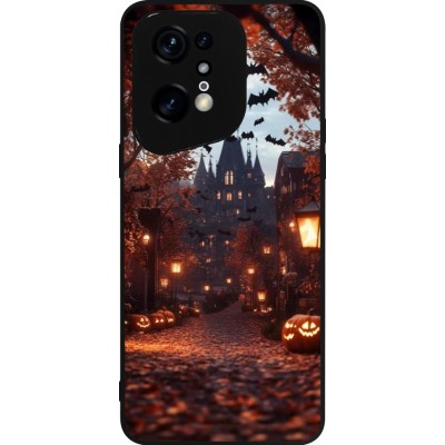 OPPO Find X5 Pro Case Hülle - Silikon schwarz Halloween 2025 Haunted house