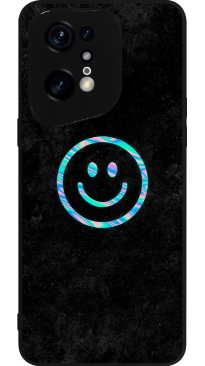 OPPO Find X5 Pro Case Hülle - Silikon schwarz Happy smiley irisirt
