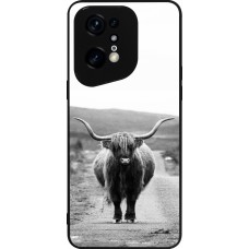 OPPO Find X5 Pro Case Hülle - Silikon schwarz Highland cattle