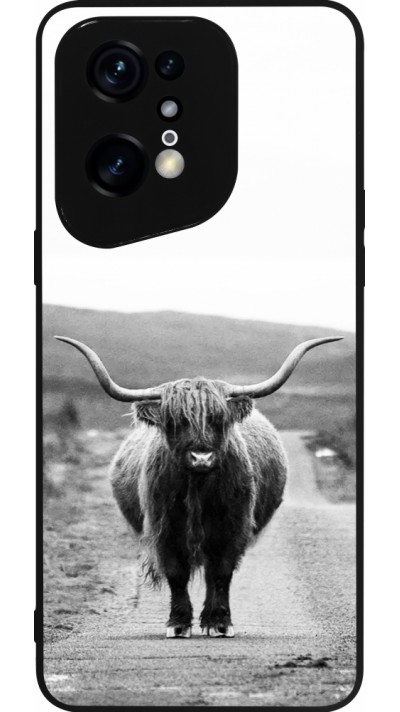 OPPO Find X5 Pro Case Hülle - Silikon schwarz Highland cattle