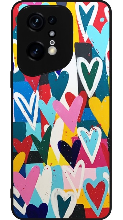 OPPO Find X5 Pro Case Hülle - Silikon schwarz Joyful Hearts