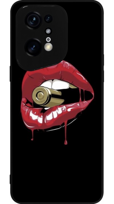 OPPO Find X5 Pro Case Hülle - Silikon schwarz Lips bullet