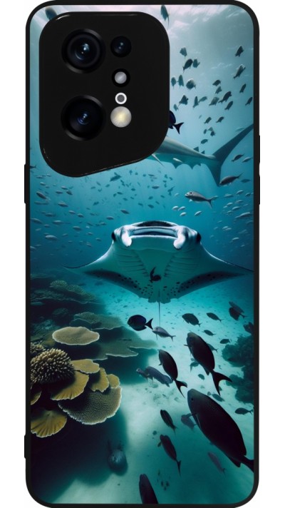 OPPO Find X5 Pro Case Hülle - Silikon schwarz Manta Lagune Reinigung