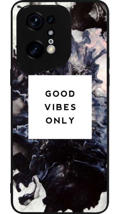 OPPO Find X5 Pro Case Hülle - Silikon schwarz Marble Good Vibes Only