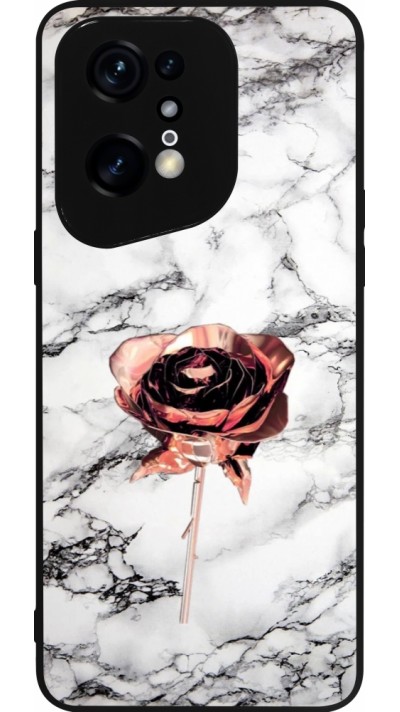 OPPO Find X5 Pro Case Hülle - Silikon schwarz Marble Rose Gold