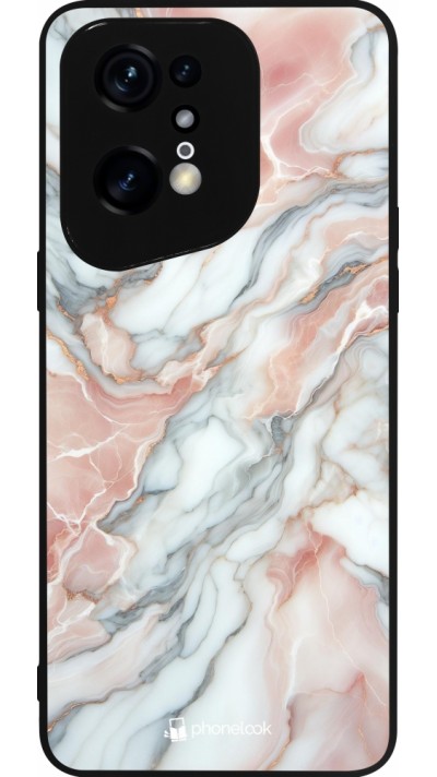 OPPO Find X5 Pro Case Hülle - Silikon schwarz Rosa Leuchtender Marmor