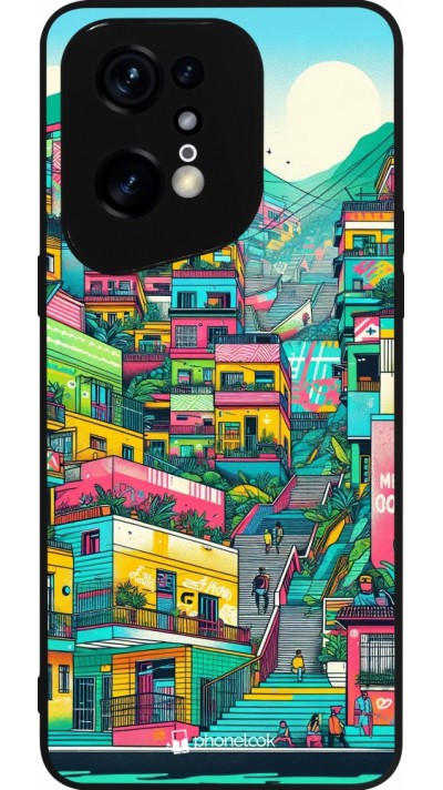OPPO Find X5 Pro Case Hülle - Silikon schwarz Medellin Comuna 13 Kunst