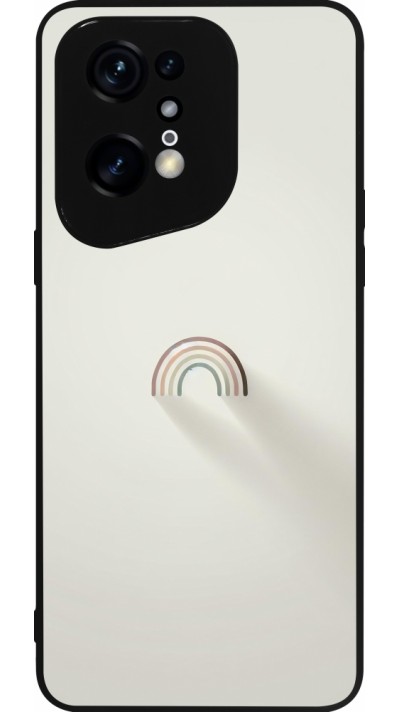 OPPO Find X5 Pro Case Hülle - Silikon schwarz Mini Regenbogen Minimal