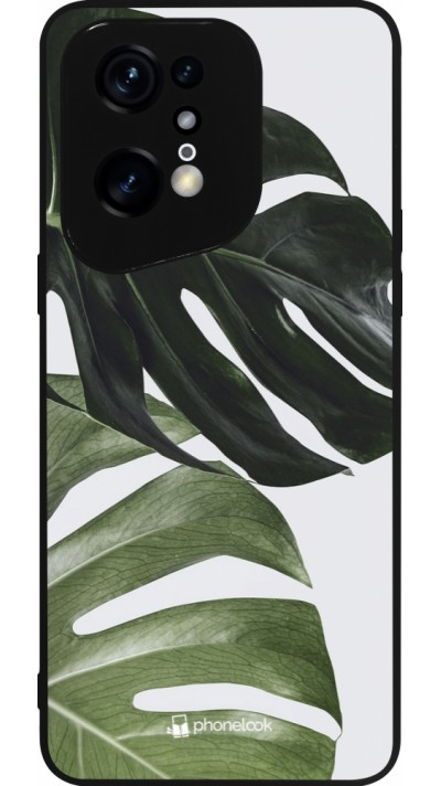 OPPO Find X5 Pro Case Hülle - Silikon schwarz Monstera Plant