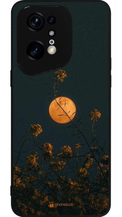 OPPO Find X5 Pro Case Hülle - Silikon schwarz Moon Flowers