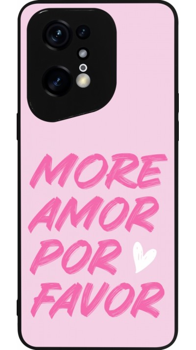 Coque OPPO Find X5 Pro - Silicone rigide noir More amor porfavor