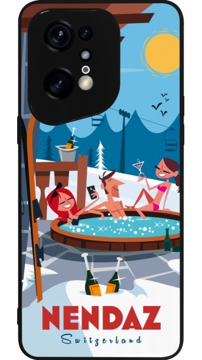 OPPO Find X5 Pro Case Hülle - Silikon schwarz Nendaz Mountain Jacuzzi