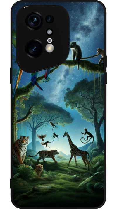 OPPO Find X5 Pro Case Hülle - Silikon schwarz Paradies der exotischen Tiere