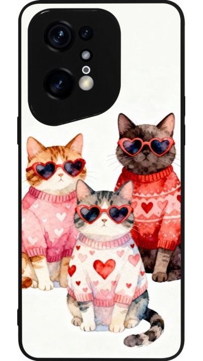 OPPO Find X5 Pro Case Hülle - Silikon schwarz Saint Valentines Day 26 Cat Love