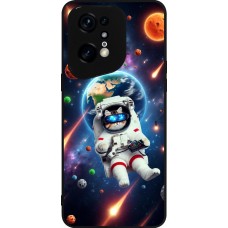OPPO Find X5 Pro Case Hülle - Silikon schwarz VR SpaceCat Odyssee