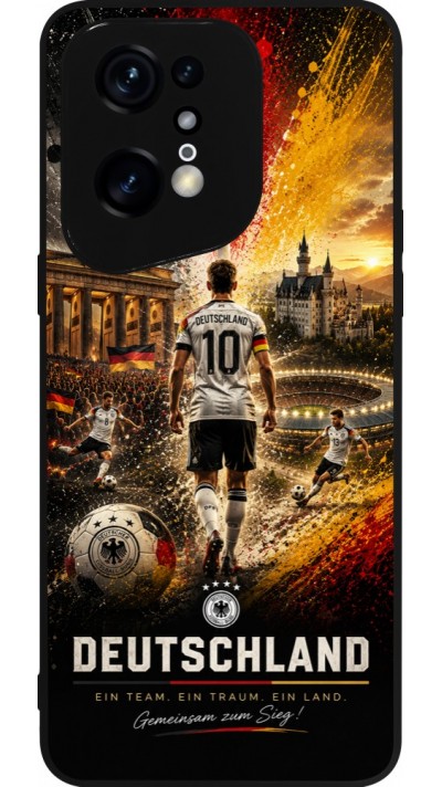 OPPO Find X5 Pro Case Hülle - Silikon schwarz Fussball Deutschland splash 2026