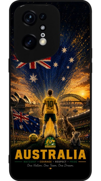 OPPO Find X5 Pro Case Hülle - Silikon schwarz Fussball Australien splash 2026
