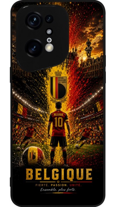 OPPO Find X5 Pro Case Hülle - Silikon schwarz Fussball Belgien splash 2026