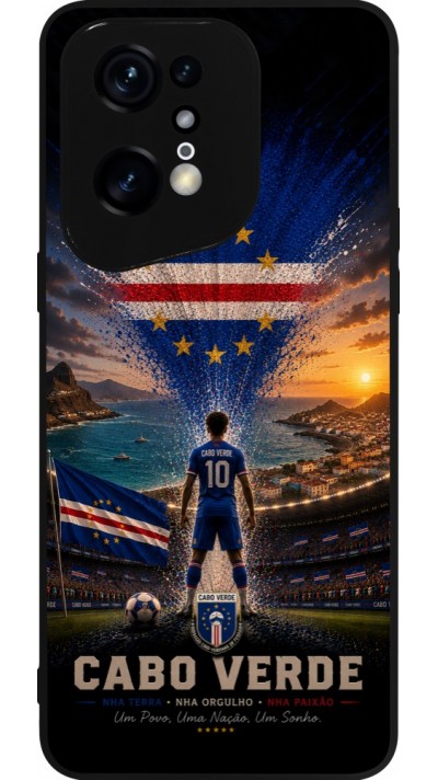 OPPO Find X5 Pro Case Hülle - Silikon schwarz Fussball Kap Verde splash 2026