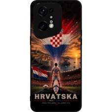 OPPO Find X5 Pro Case Hülle - Silikon schwarz Fussball Kroatien splash 2026