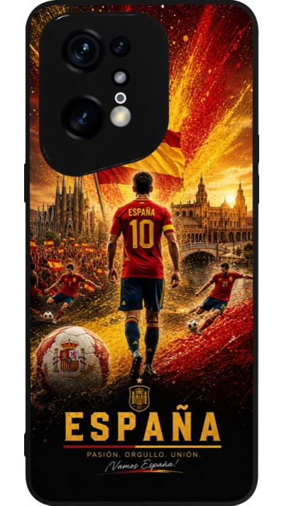 OPPO Find X5 Pro Case Hülle - Silikon schwarz Fussball Espanien splash 2026