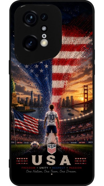 OPPO Find X5 Pro Case Hülle - Silikon schwarz Fussball Vereinigten Staaten splash 2026