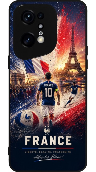 OPPO Find X5 Pro Case Hülle - Silikon schwarz Fussball Frankreich splash 2026