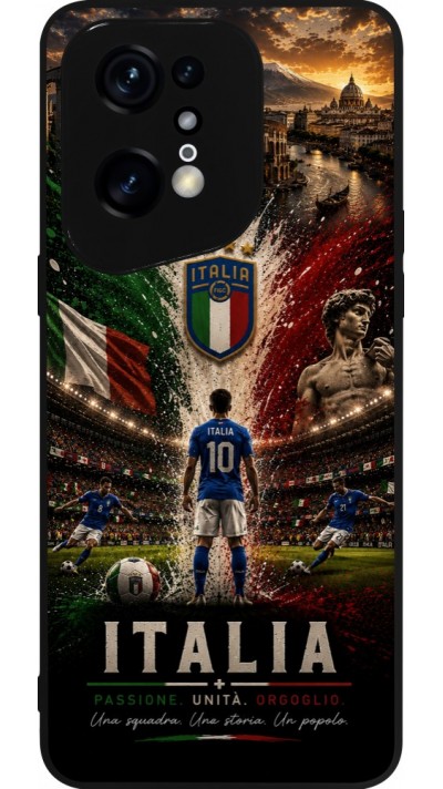 OPPO Find X5 Pro Case Hülle - Silikon schwarz Fussball Italien splash 2026