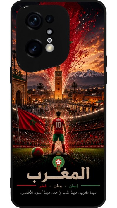 OPPO Find X5 Pro Case Hülle - Silikon schwarz Fussball Marokko splash 2026