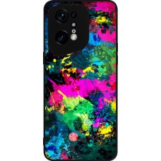 OPPO Find X5 Pro Case Hülle - Silikon schwarz Splash paint