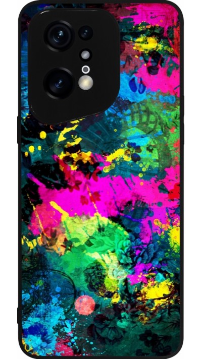 OPPO Find X5 Pro Case Hülle - Silikon schwarz Splash paint