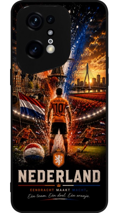 OPPO Find X5 Pro Case Hülle - Silikon schwarz Fussball Niederlande splash 2026