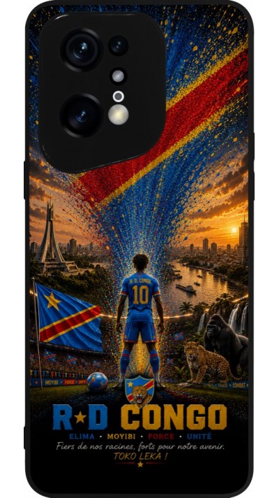 OPPO Find X5 Pro Case Hülle - Silikon schwarz Fussball Demokratische Republik Kongo splash 2026
