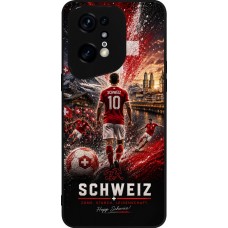 OPPO Find X5 Pro Case Hülle - Silikon schwarz Fussball Schweiz splash 2026