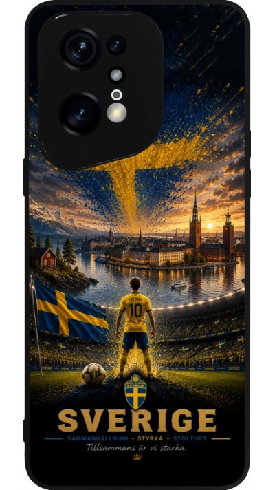 OPPO Find X5 Pro Case Hülle - Silikon schwarz Fussball Schweden splash 2026