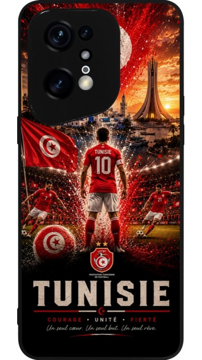 OPPO Find X5 Pro Case Hülle - Silikon schwarz Fussball Tunesien splash 2026