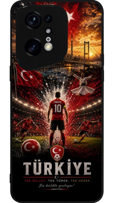 OPPO Find X5 Pro Case Hülle - Silikon schwarz Fussball Türkei splash 2026
